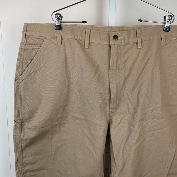 Carhartt Carpenter Work Utility Shorts Tan Canvas Mens Size 46 - Picture 2 of 6